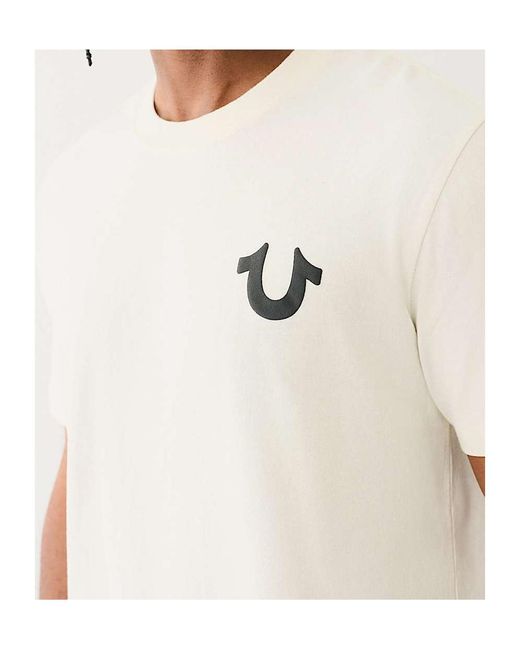 True Religion White Mixed Font World Tour Tee for men