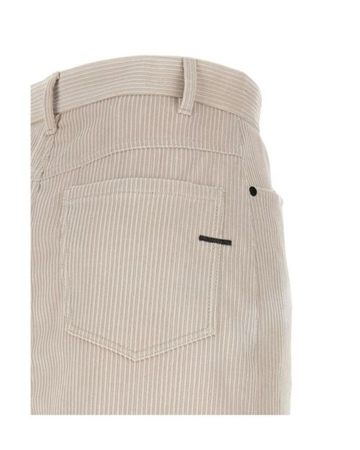 Brunello Cucinelli Natural Slit-Detail Corduroy Mini Skirt