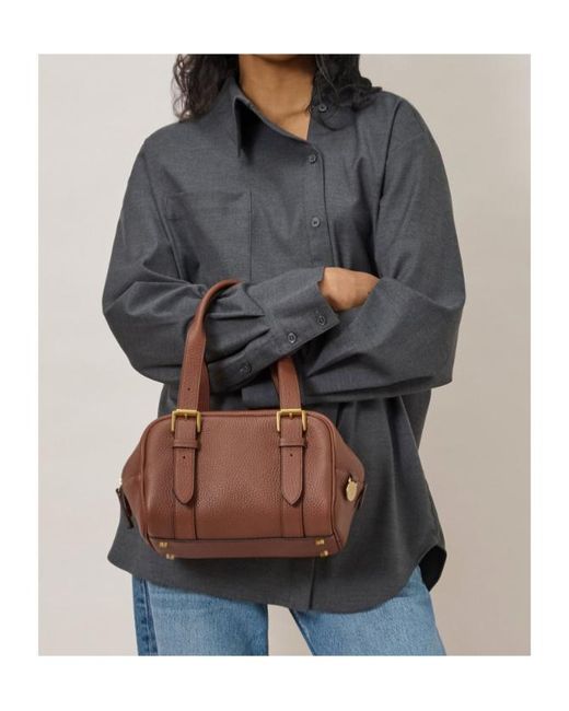 Mulberry Brown Small Boston Top Handle Handbag