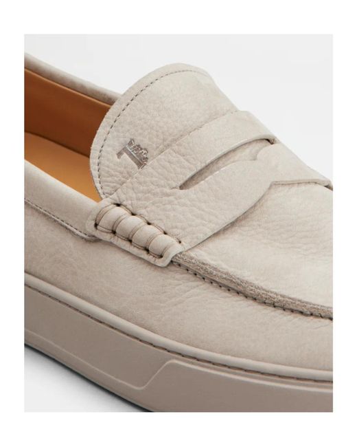 Tod's Gray Penny Suede Loafers for men