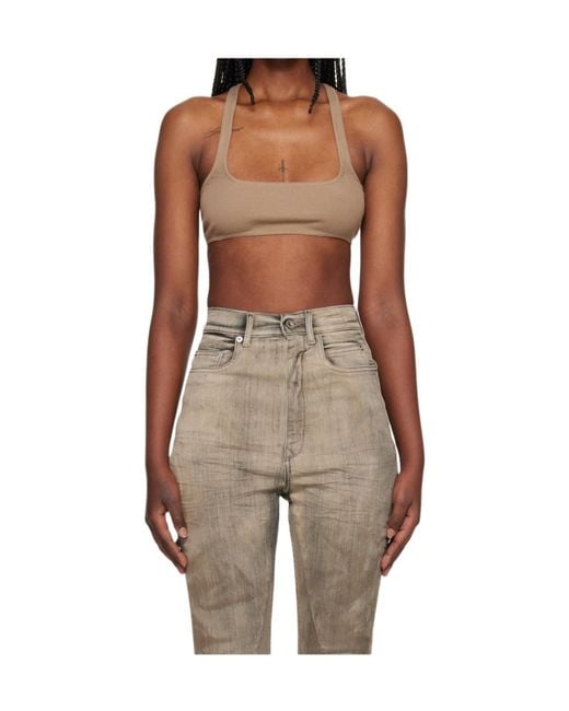 Rick Owens Brown Square Neck Vest