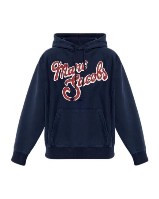 Marc Jacobs Blue Logo-Print Hoodie