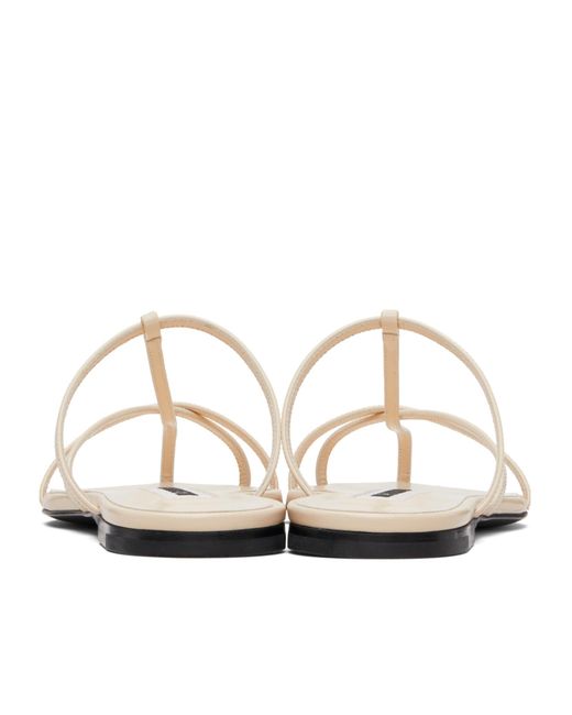 Jil Sander White Strappy Flat Sandals