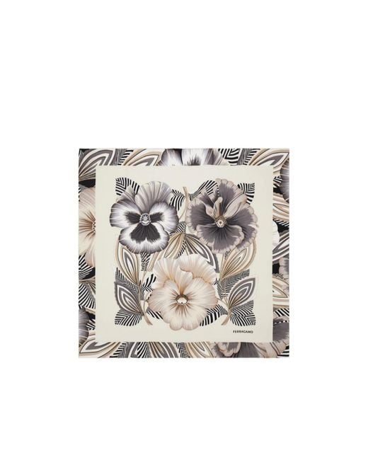 Ferragamo White Ferragamo Eyewear Graphic Floral Scarf