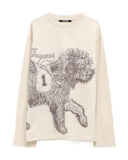 Jacquemus Natural Long-Sleeved T-Shirt for men