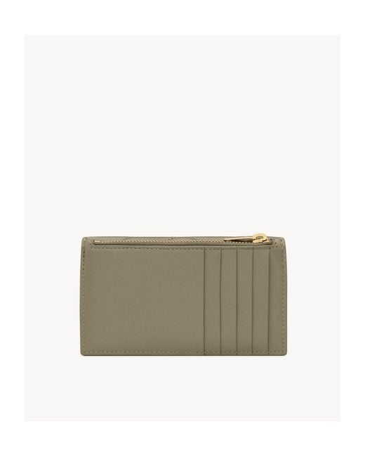 Saint Laurent Gray Cassandre Matelassé Card Case