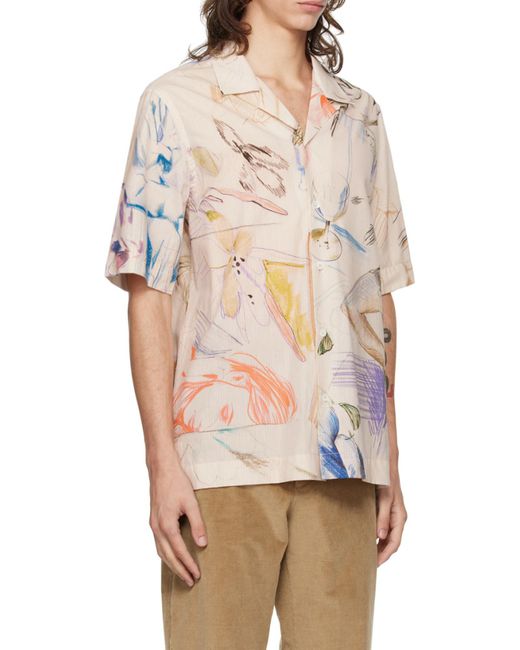Paul Smith White Sketchbook Print Short-Sleeved Shirt for men