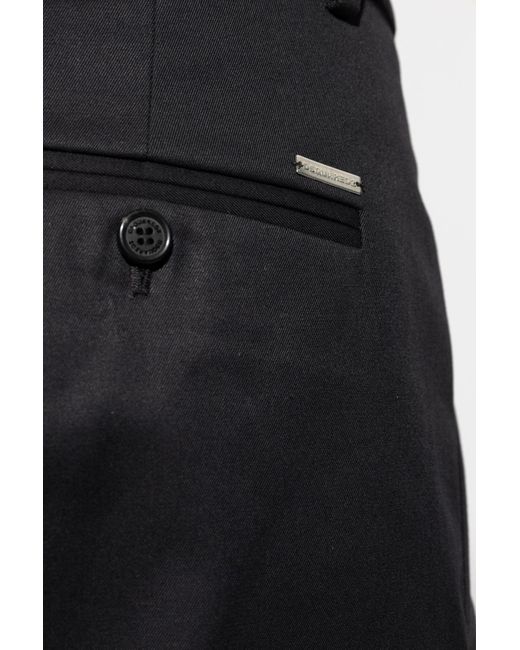 DSquared² Black One Pleat Pants for men