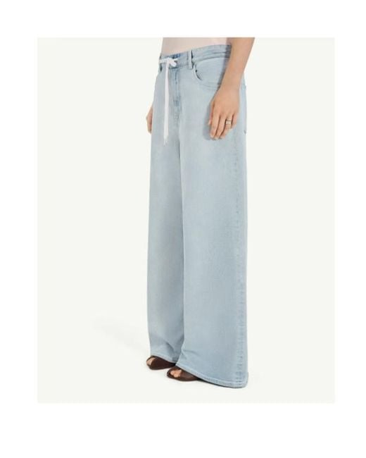 MM6 by Maison Margiela Blue Drawstring Wide Leg Jeans