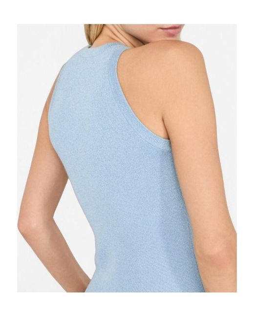 Liu Jo Blue Logo-Embroidered Top