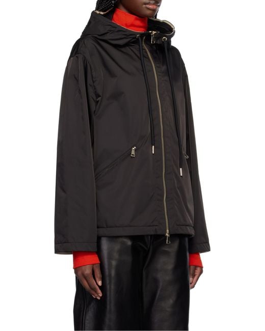 Moncler Black Cassiopea Zip-Up Hooded Jacket