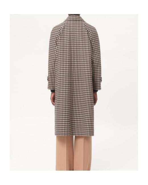 Valentino Brown Checked Single-Breasted Coat for men