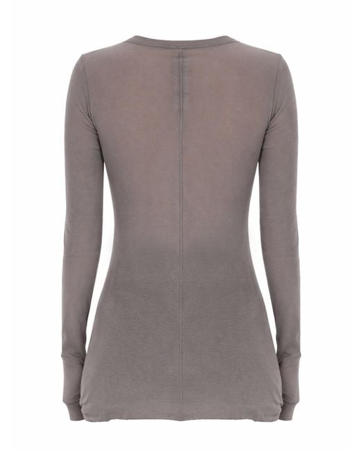 Rick Owens Brown Solid Round Neck T-Shirt
