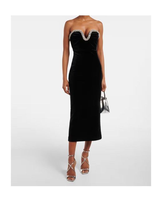 Roland Mouret Black Embellished Strapless Dress