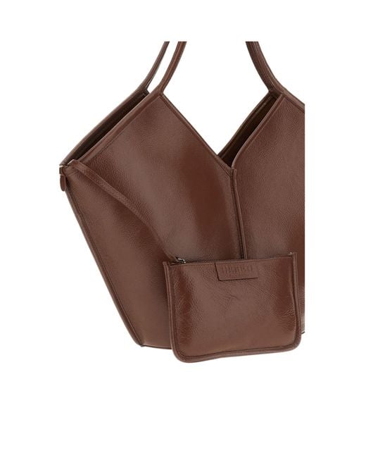 Hereu Brown Calella Distressed Leather Tote Bag
