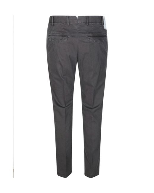 PT01 Gray Pt Torino Logo Patch Tapered Trousers for men