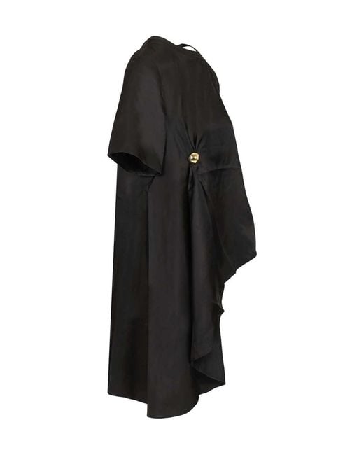 Loulou de Saison Black Madea Draped Asymmetric Top