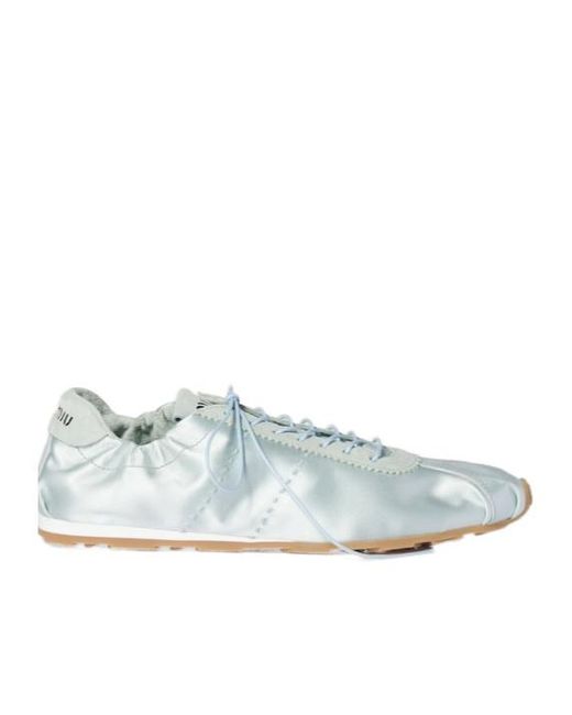 Miu Miu Blue Plume Raso Sneakers