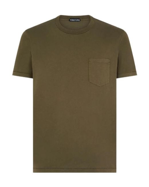 Tom Ford Green Crew Neck Short-Sleeved T-Shirt for men