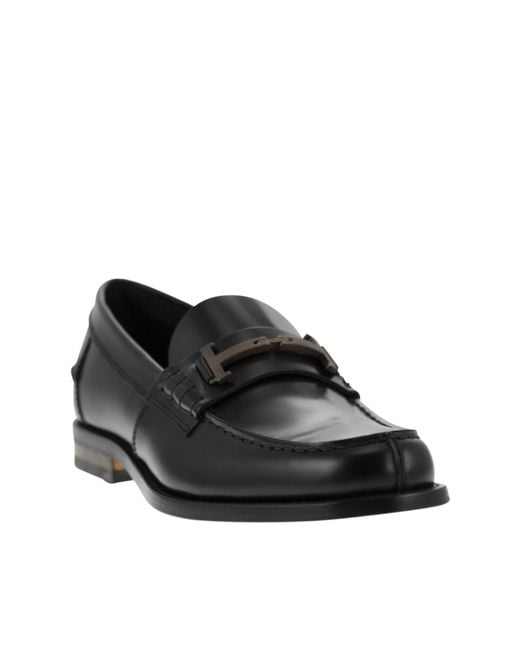Tod's Black Double T Slip-On Loafers for men