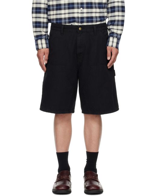 Carhartt Black Double Knee Relaxed Fit Shorts for men