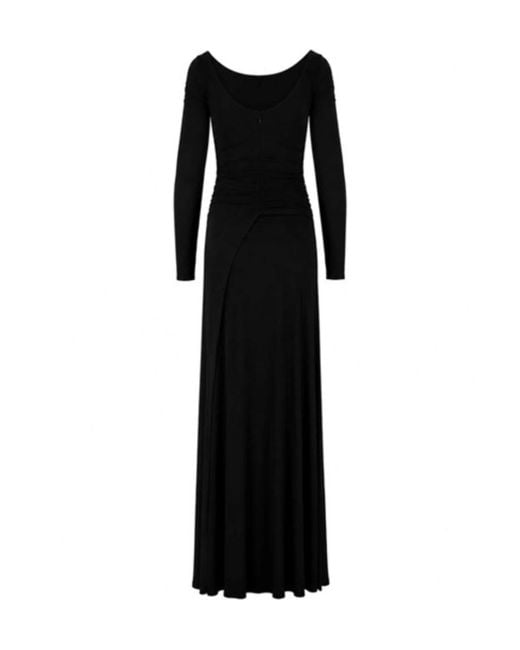 Elisabetta Franchi Black Crêpe Jersey Carpet Dress