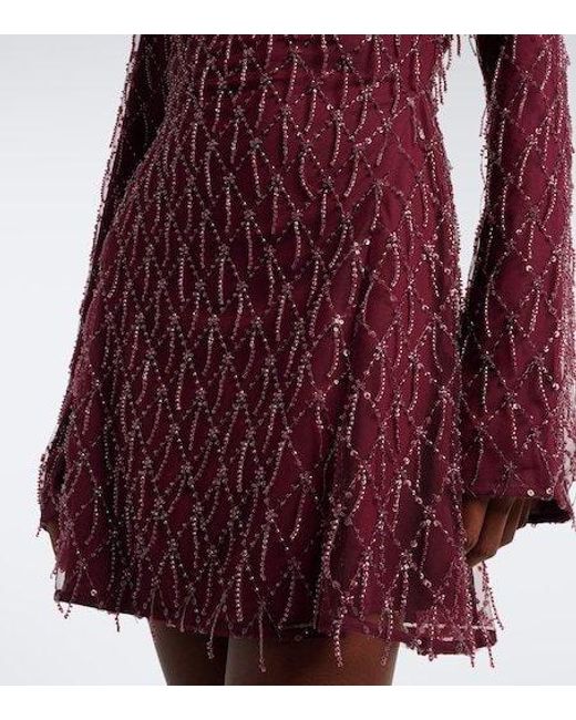 ROTATE BIRGER CHRISTENSEN Purple Embellished Minidress