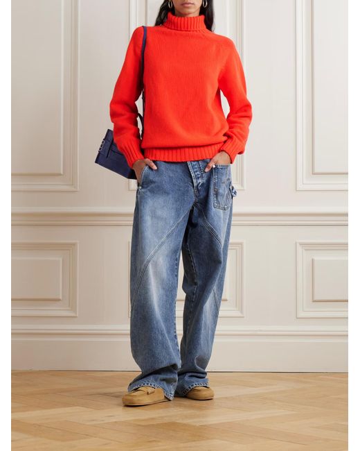 J.W. Anderson Embroidered Merino Wool Turtleneck Sweater
