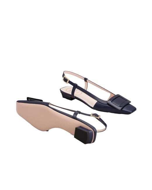 Roger Vivier Blue Belle Vivier Slingback Ballerinas