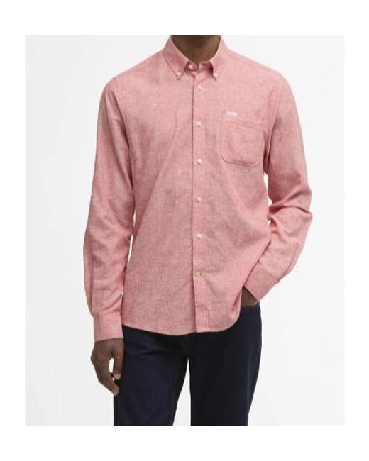 Barbour Pink Nelson Tailored Long-Sleeved Shirt for men
