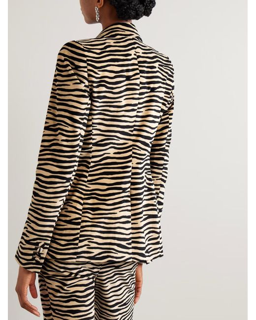 Rabanne Black Zebra-Print Suit Jacket