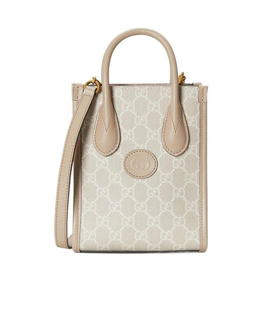 Gucci White Interlocking G Mini Tote Bag