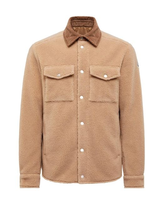Moncler Brown Button-Up Long Sleeved Overshirt for men