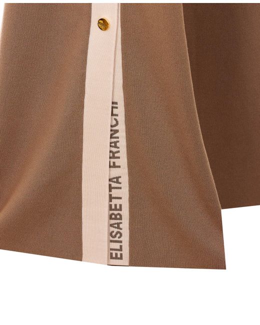 Elisabetta Franchi Brown Shiny Bands Trousers