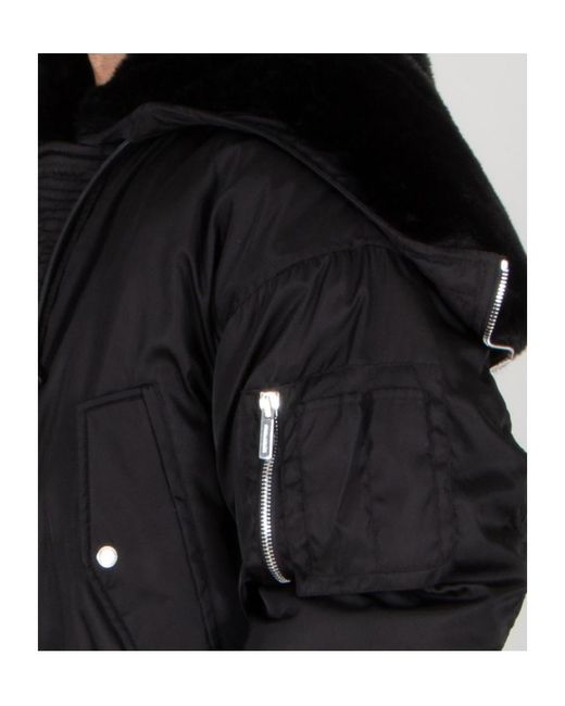 DSquared² Black Pilot-Style Hooded Cotton Jacket for men