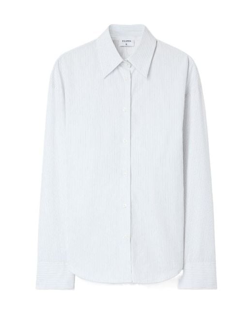 Filippa K White Relaxed Fit Striped Shirt
