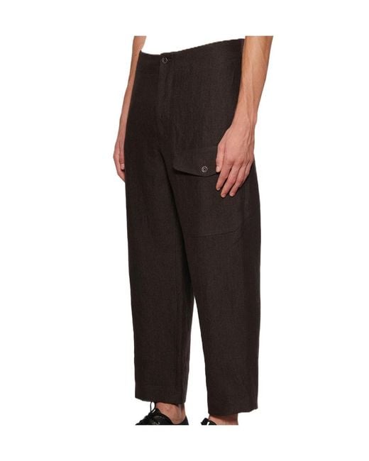 Uma Wang Black Brown Paxton Trousers for men