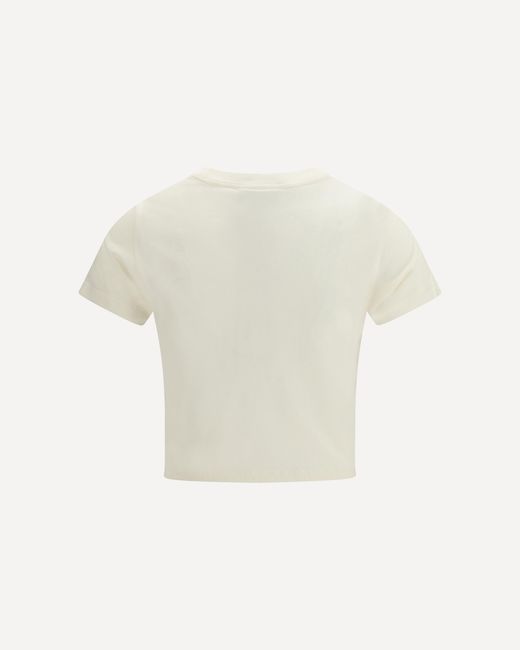 Maison Kitsuné White Maison Kitsuné Logo Embroidered T-Shirt