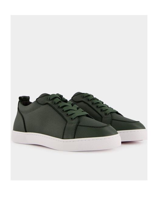 Christian Louboutin Green Lace-Up Low-Top Sneakers for men