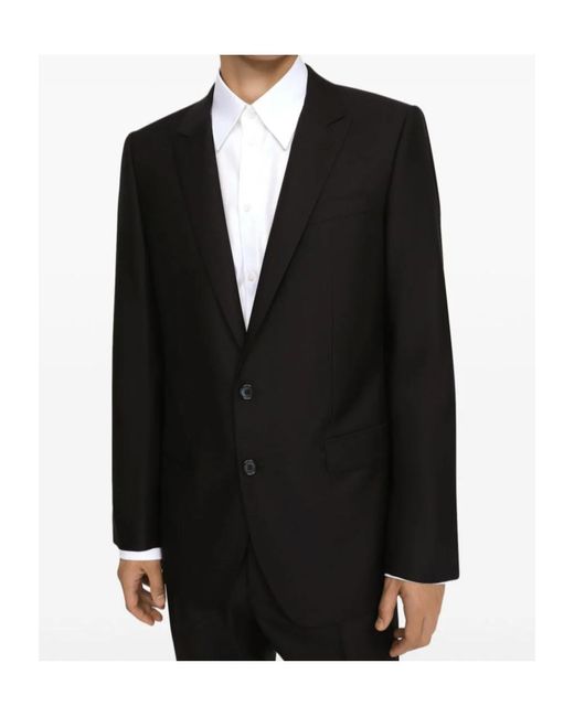 Dolce & Gabbana Black Martini-Fit Tailored Suit for men
