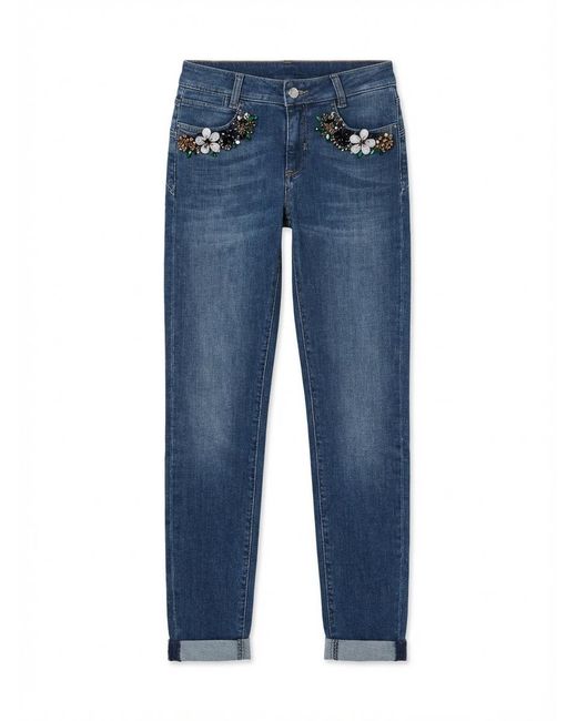 Sportmax Blue Logo Details Jeans