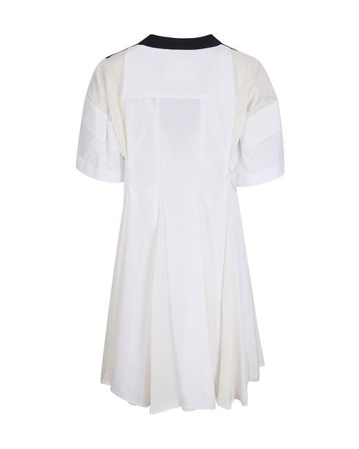 Sacai Black Short Sleeve Crewneck Dress