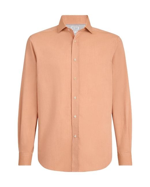 Brunello Cucinelli Pink Button-Up Shirt for men