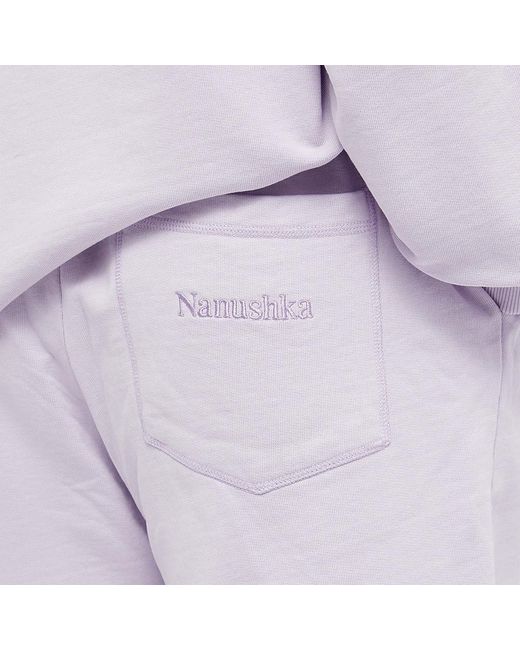 Nanushka Purple Drawstring Organic-Cotton Shorts