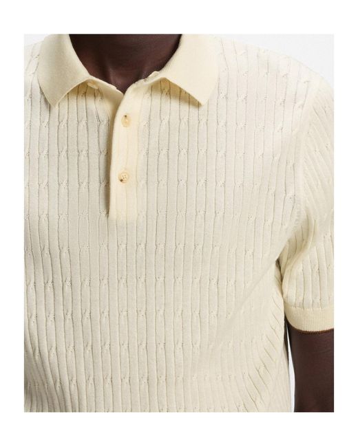 Boss White Boss Cable Knit Polo Shirt for men