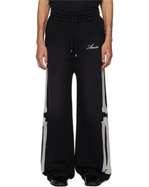 Amiri Black Bones Printed Oversized Sweatpants for men