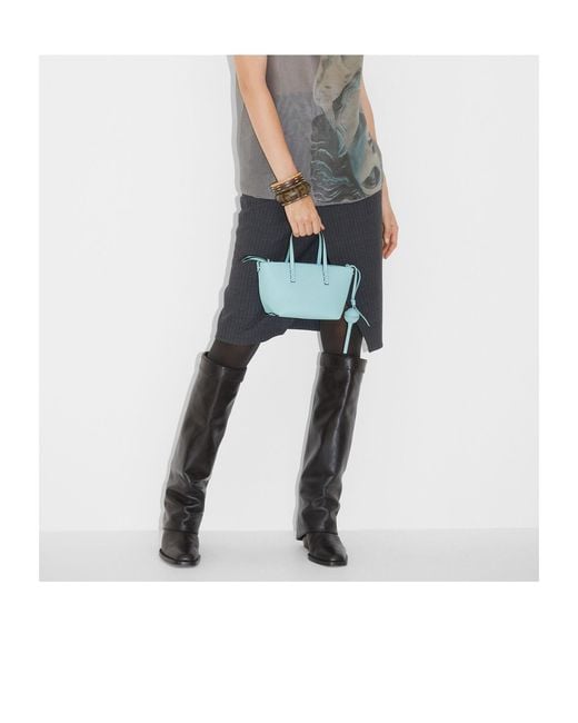 Fendi Blue Mini Roll Selleria Tote Bag