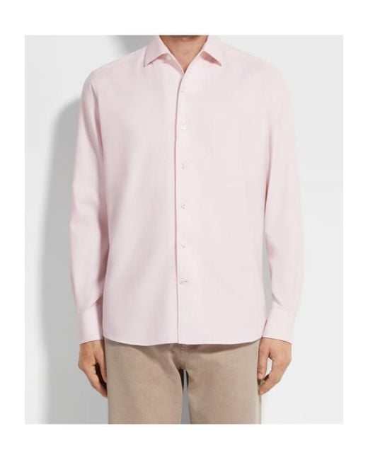 Zegna Pink Long-Sleeve Shirt for men