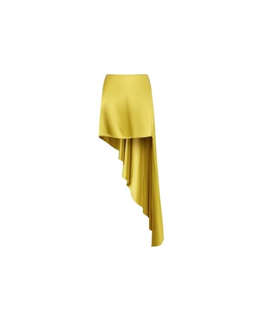 Alaïa Yellow Alaïa Pointed Satin Skirt