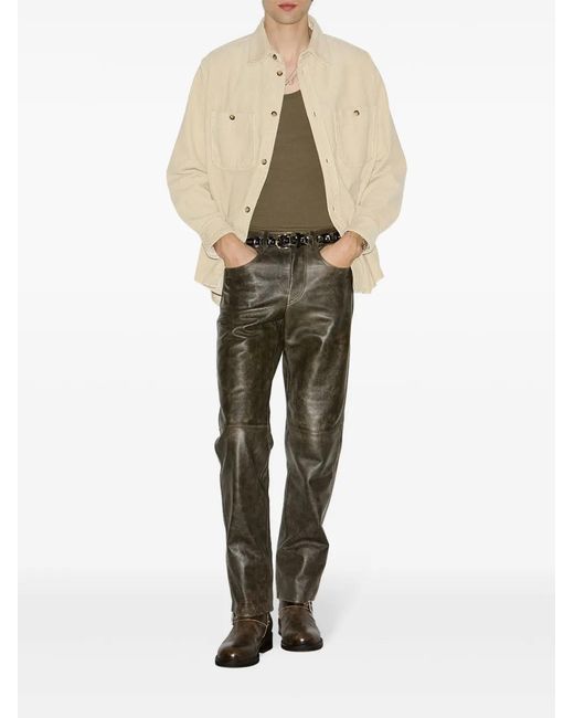 Isabel Marant Natural Nario Buttoned Corduroy Shirt for men